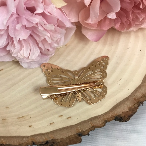 Boho Beautiful Gold Butterfly Hair Clips - Picture 12 of 12